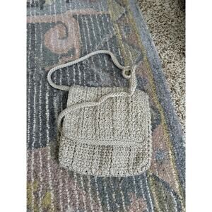 The Sak Crochet Crossbody Shoulder Bag Beige Tan Boho Woven Purse